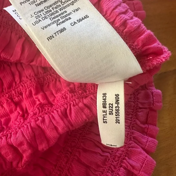 J. Crew Smocked Puff Sleeve Top - Pink - XS - Picture 8 of 9